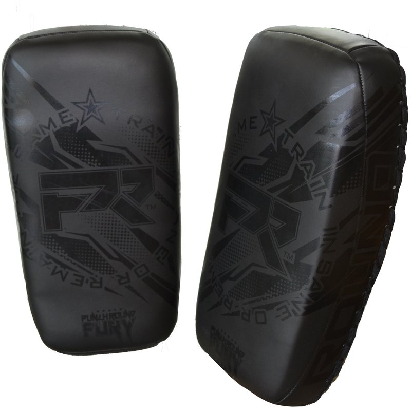 PunchR™  PunchR™ Train Insane Curved Thai Pads Arm Kick Pads NT Black on Black