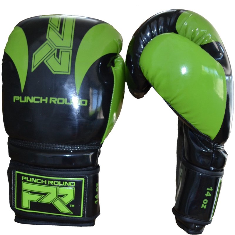 PunchR™  Punch Round "SLAM" Boxhandschuhe Schwarz Grün