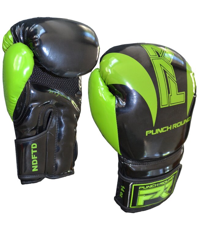 Punch Round "SLAM" Boxhandschuhe Schwarz Grün