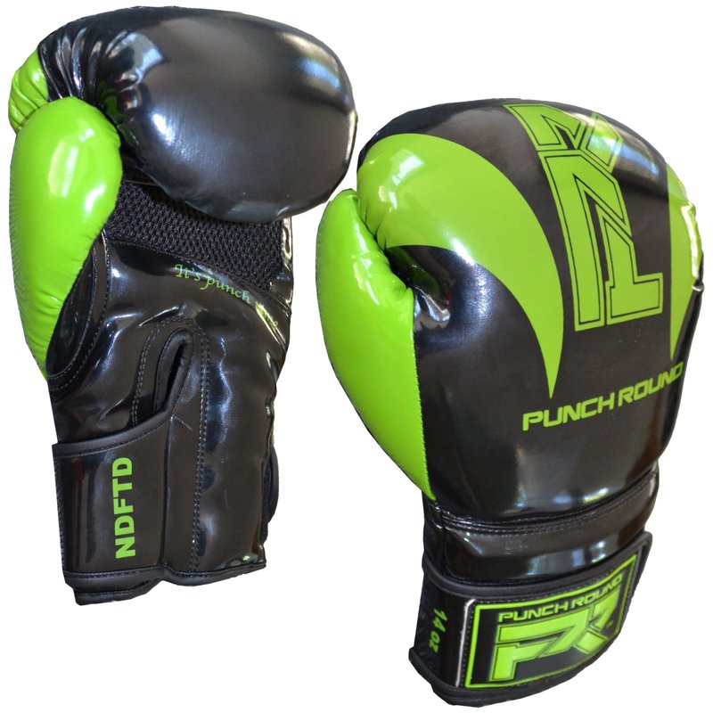 PunchR™  Punch Round "SLAM" Boxhandschuhe Schwarz Grün