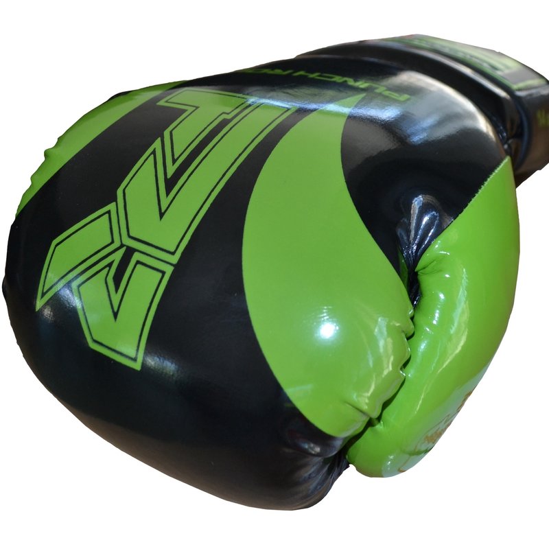 PunchR™  Punch Round "SLAM" Boxing Gloves Black Green