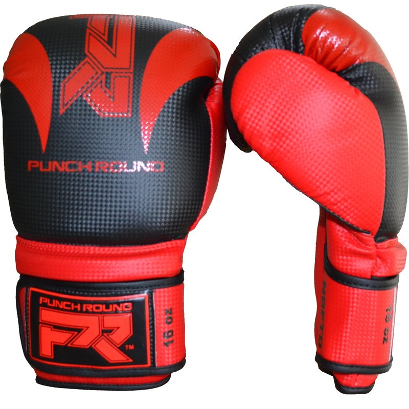 PunchR™  Punch Round Bokshandschoenen SLAM Mat Carbon Zwart Rood