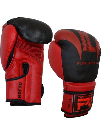 PunchR™  Punch Round Bokshandschoenen SLAM Mat Carbon Zwart Rood