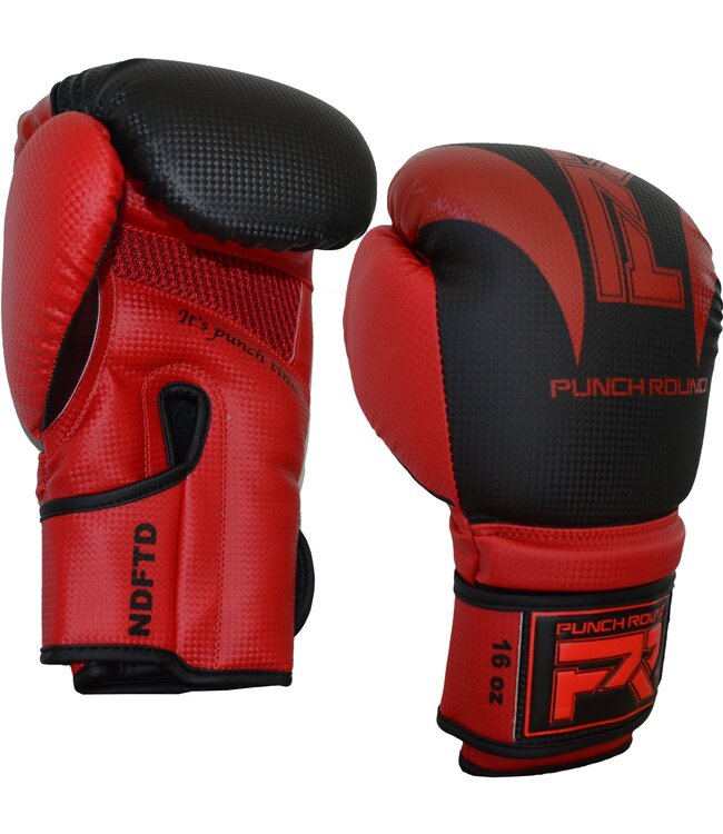 PunchR™  Punch Round SLAM Boxhandschuhe Matt Carbon Schwarz Rot