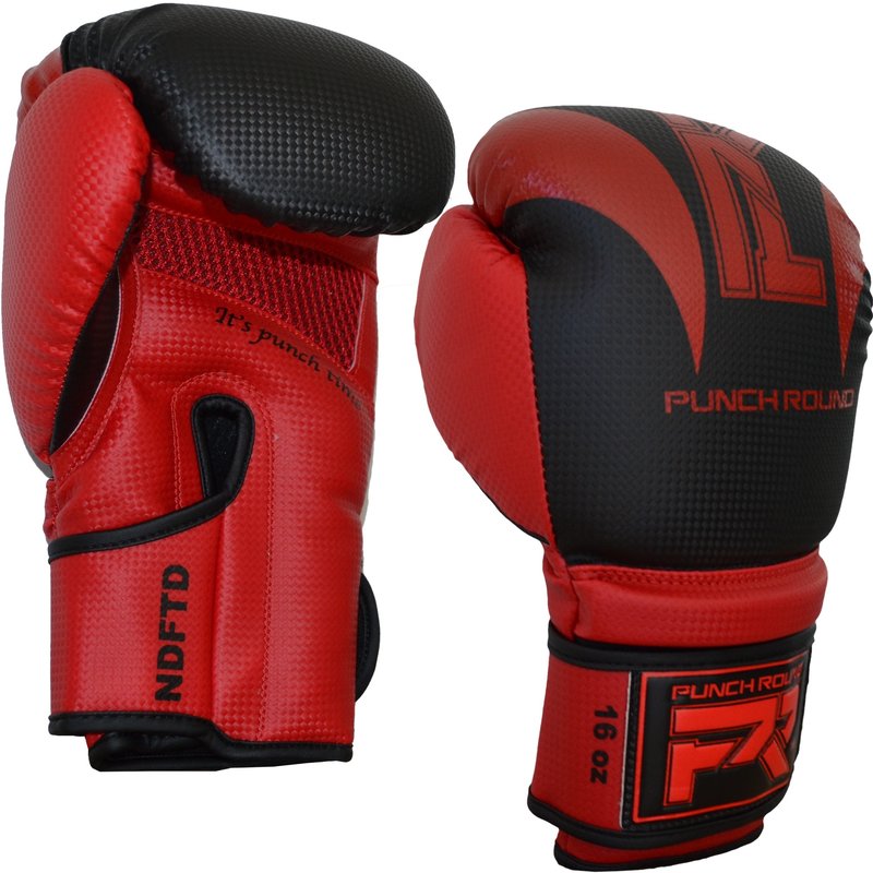 PunchR™  Punch Round Bokshandschoenen SLAM Mat Carbon Zwart Rood