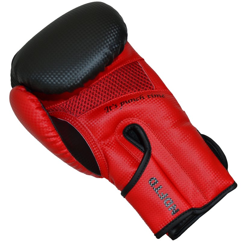 PunchR™  Punch Round SLAM Boxhandschuhe Matt Carbon Schwarz Rot