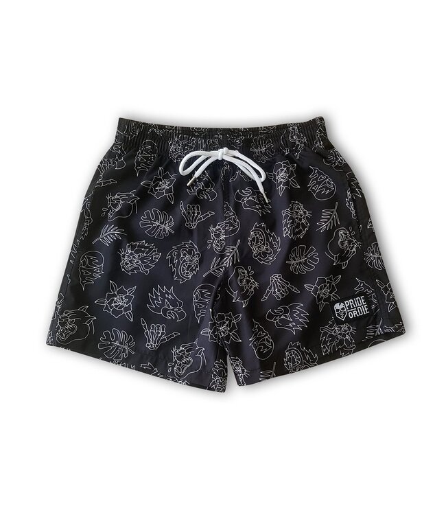 Pride or Die PRiDEorDiE Swim & Training Shorts WILD SIDE Black