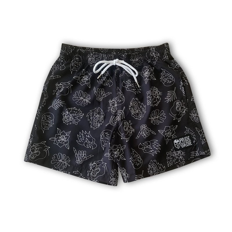 Pride or Die PRIDEorDiE Bade- & Trainingsshorts WILD SIDE Schwarz