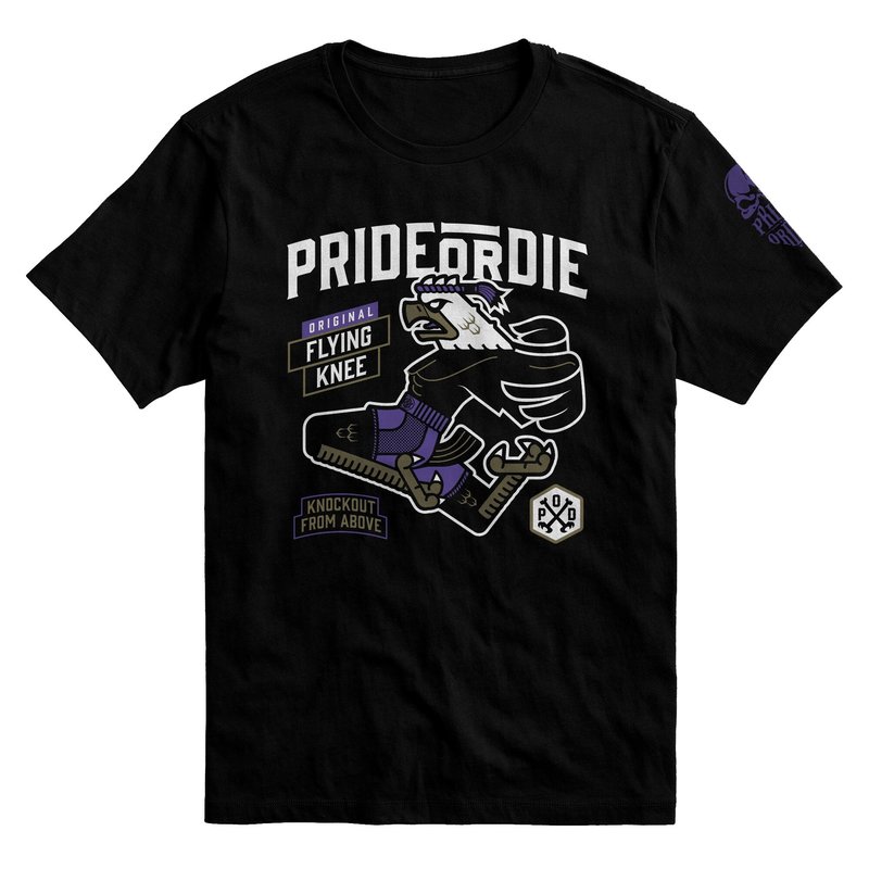 Pride or Die PRiDE or DiE T-shirt Flying Knee Black