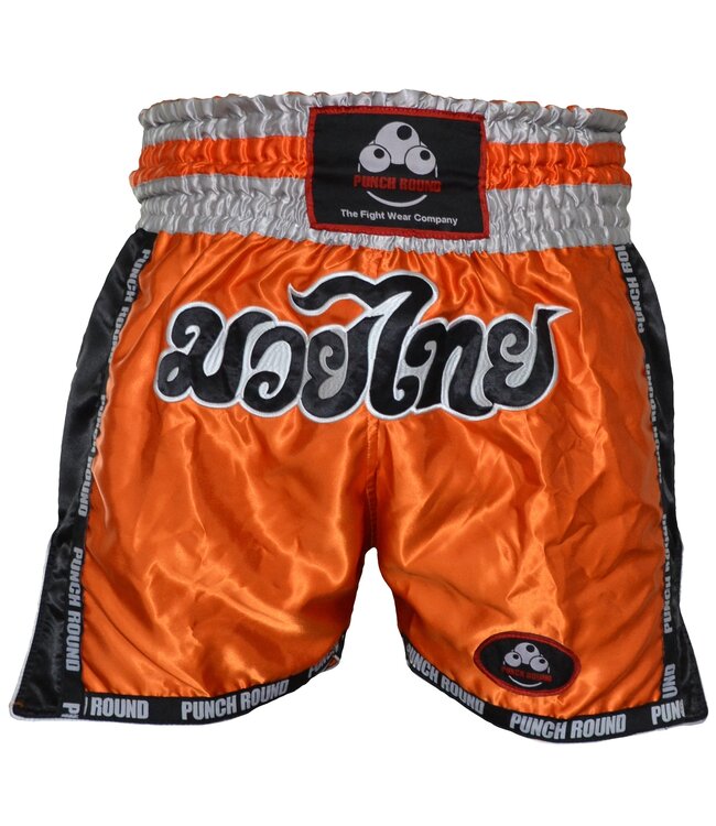 Punch Round Kickboks Broek Muay Thai Shorts Oranje