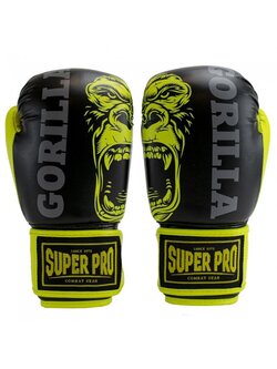 Super Pro Super Pro Gorilla Kids Boxing Gloves Black Yellow