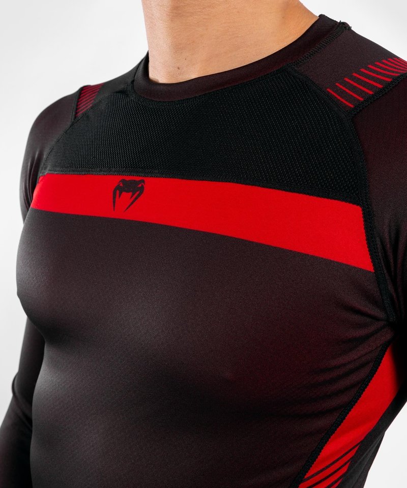 Venum Venum No Gi 3.0 Long Sleeve rashguard Black Red BJJ Clothing