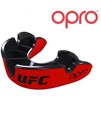 OPRO UFC Mondbeschermer Zilver Rood Zwart Jeugd tot 10 jaar