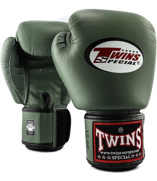 Twins Special BGVL3 Leren Bokshandschoenen Olijf Groen – Muay Thai & Kickboksen