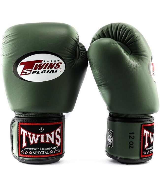 Twins Special BGVL3 Leren Bokshandschoenen Olijf Groen – Muay Thai & Kickboksen