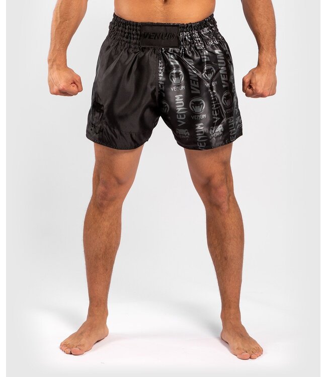 Venum Venum Logos Muay Thai Shorts Schwarz Schwarz Kickboxing Hose