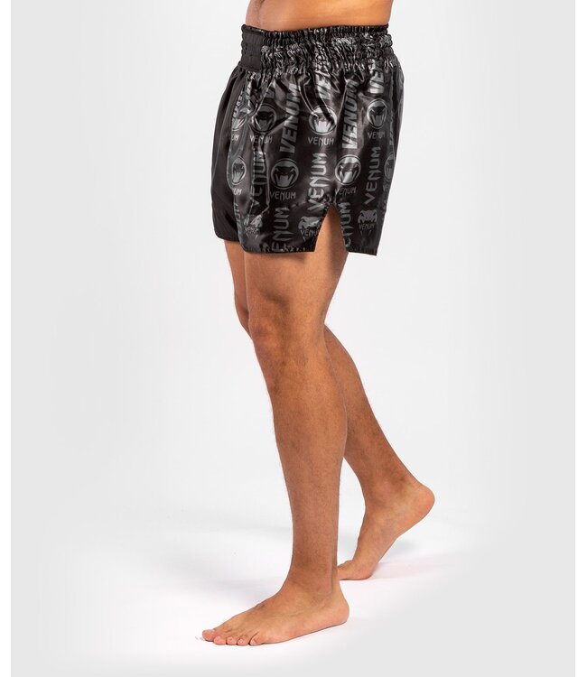 Venum Venum Logos Muay Thai Shorts Schwarz Schwarz Kickboxing Hose