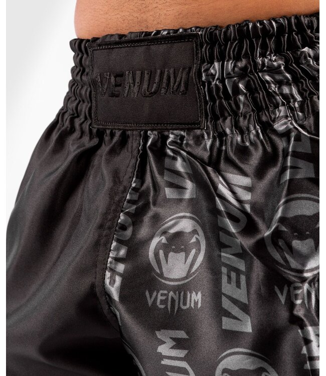 Venum Venum Logos Muay Thai Shorts Schwarz Schwarz Kickboxing Hose