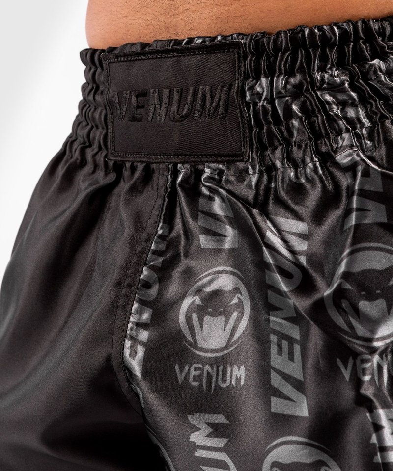 Venum Venum Logos Muay Thai Shorts Black Black