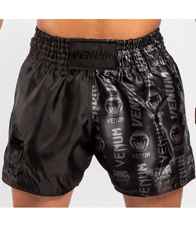 Venum Venum Logos Muay Thai Shorts Schwarz Schwarz Kickboxing Hose