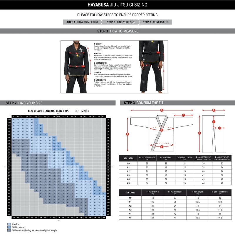 Hayabusa Hayabusa Ascend Lichtgewicht BJJ Jiu Jitsu Gi Wit