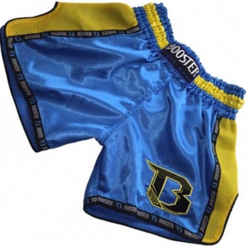 Booster Booster Muay Thai Shorts TBT Pro 4.20 Blau Gelb Kickbox Hose