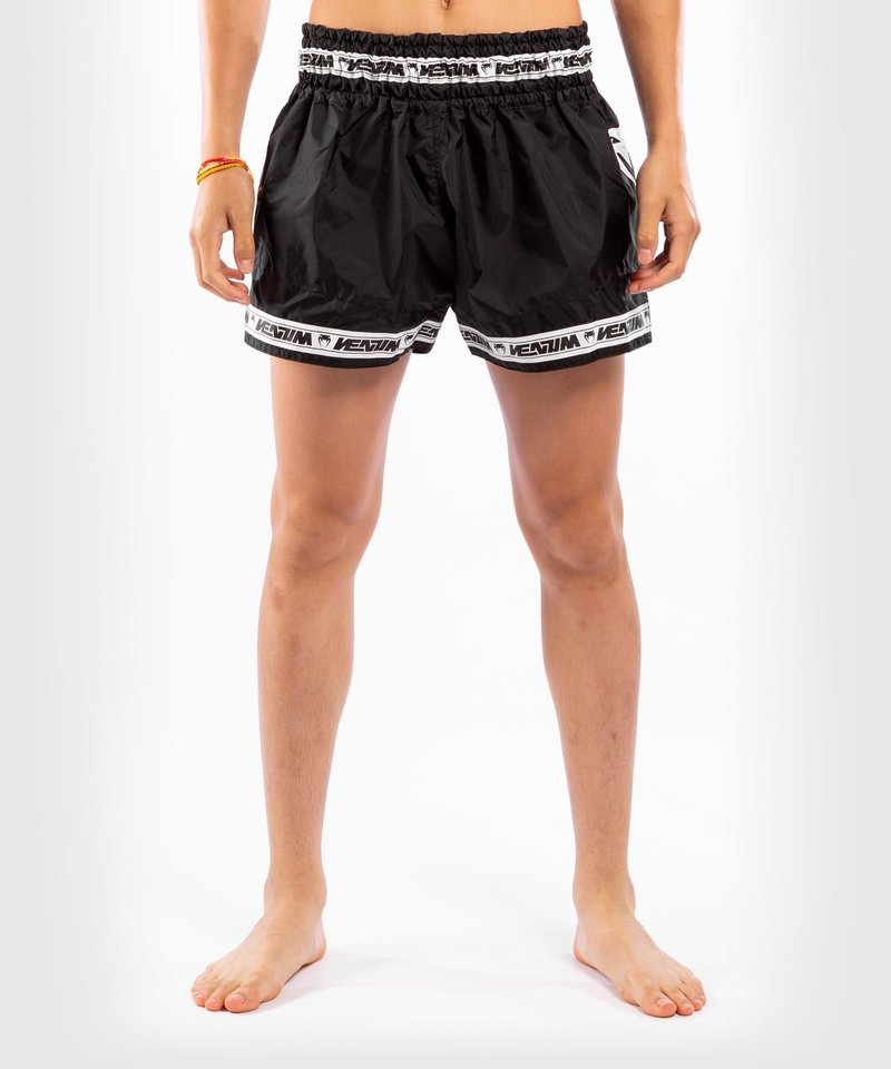 Venum Venum PARACHUTE Muay Thai Kickboxing Shorts Schwarz Weiß