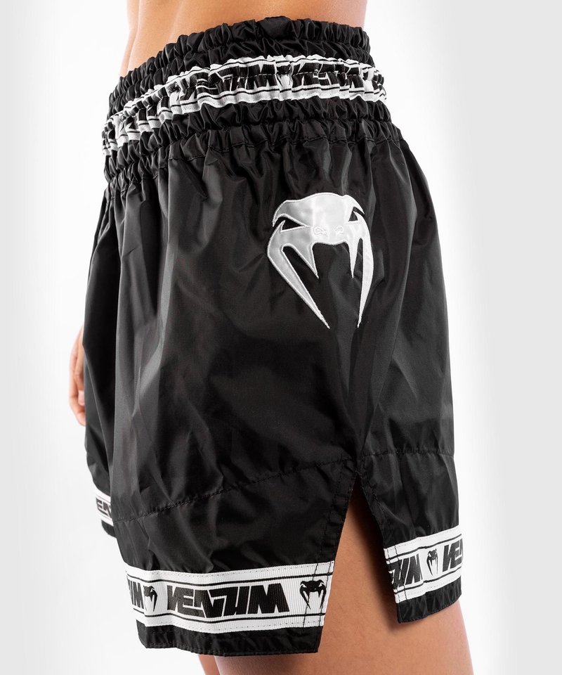 Venum PARACHUTE Muay Thai Kickboxing Shorts Black White