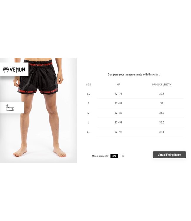 Venum PARACHUTE Muay Thai Kickboxing Shorts Schwarz Rot