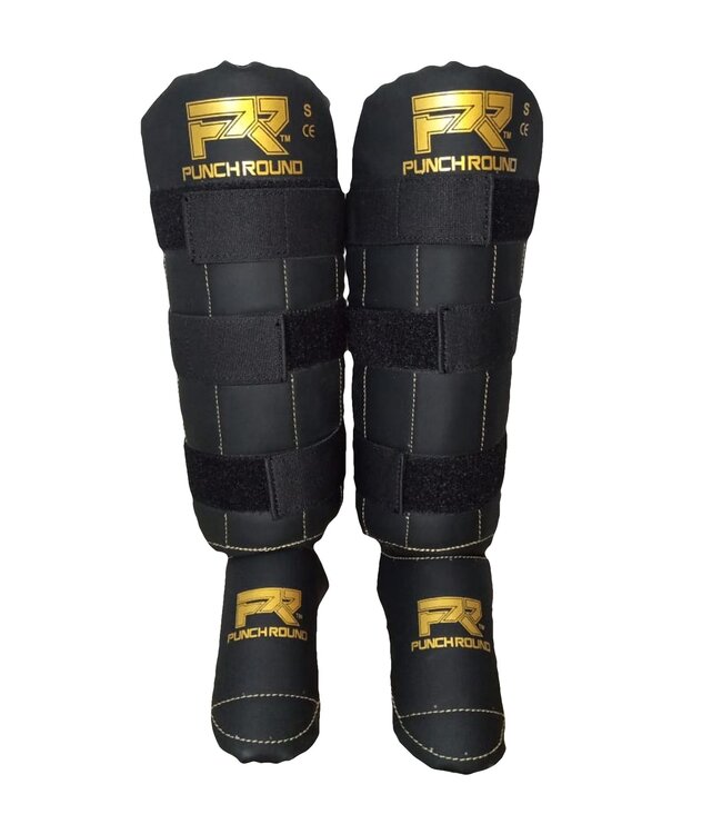 PunchR™  Punch Round Shinguards Experience Black Gold Logo