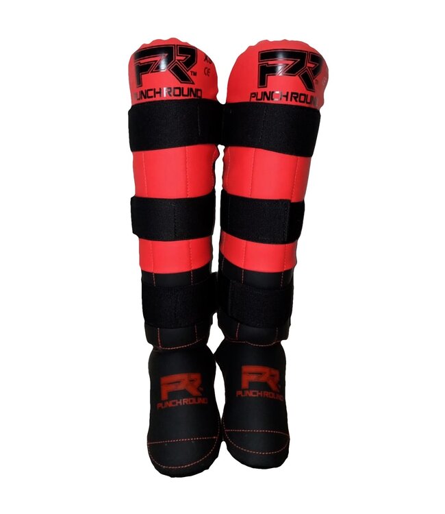 PunchR™  Punch Round Kickboks Scheenbeschermers Experience Zwart Rood