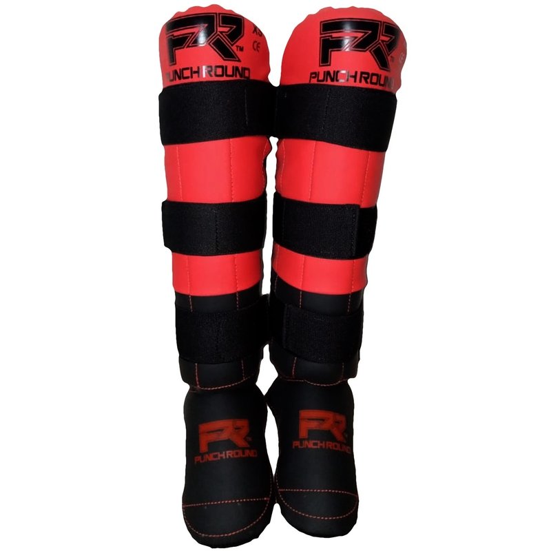 Punch Round Shinguards Experience Black Red - FIGHTWEAR SHOP EUROPE