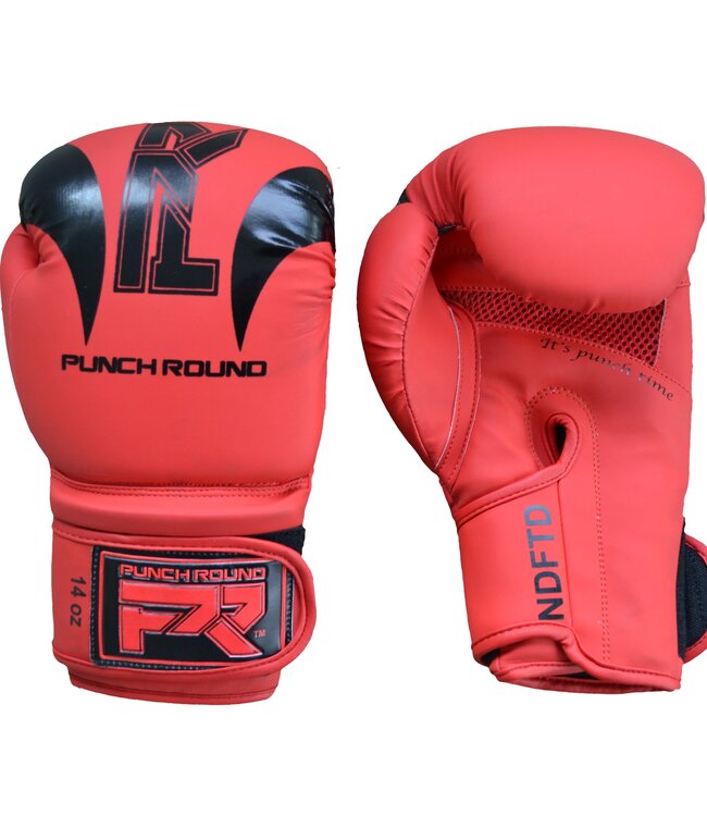 Punch Round Bokshandschoenen "SLAM" Mat Rood Zwart