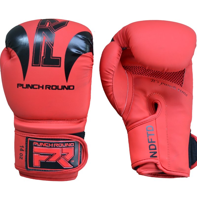 PunchR™  Punch Round "SLAM" Boxing Gloves Dull Red Black