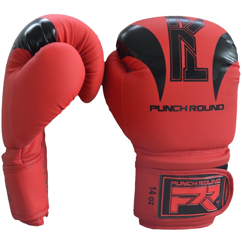 PunchR™  Punch Round Bokshandschoenen "SLAM" Mat Rood Zwart