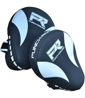 PunchR™  Punch Round Slam PRO Hand Pads Focus Mitts Schwarz Weiss