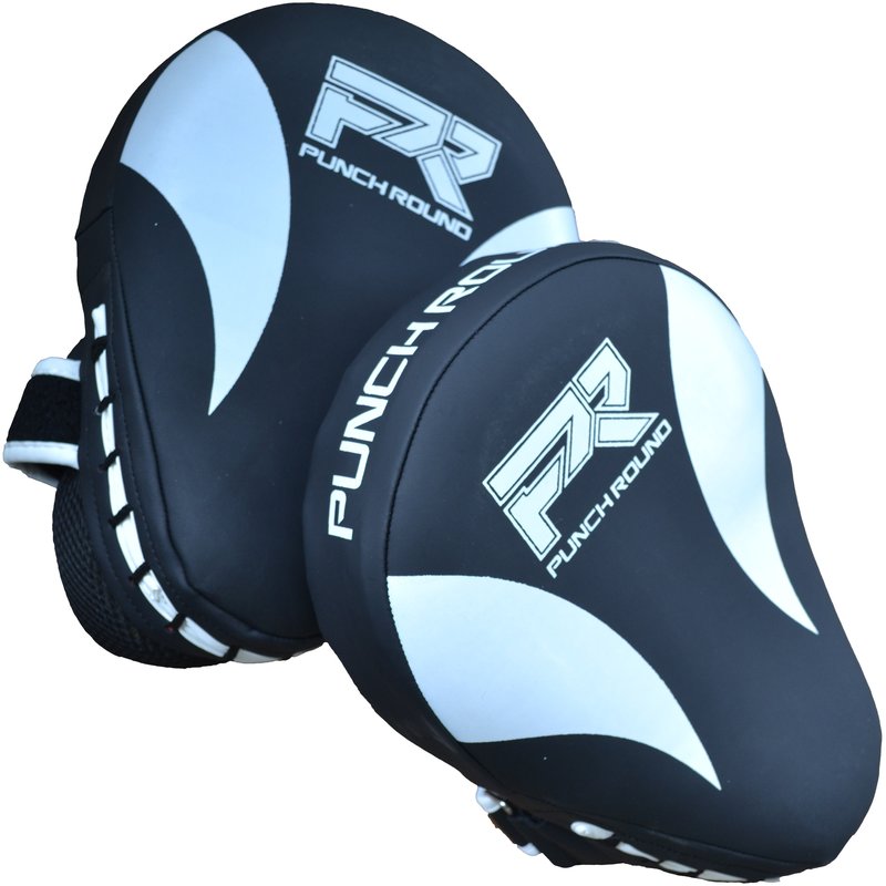 PunchR™  Punch Round PRO Hand Pads Focus Mitts Slam Zwart Wit