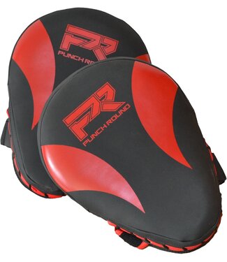 PunchR™  Punch Round PRO Hand Pads Focus Mitts Slam Zwart Rood