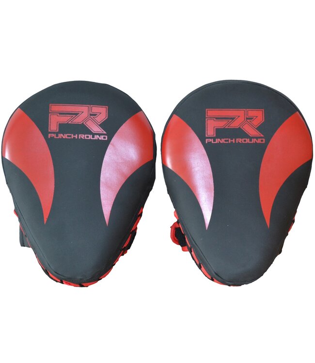 Punch Round Slam PRO Hand Pads Focus Mitts Schwarz Rot