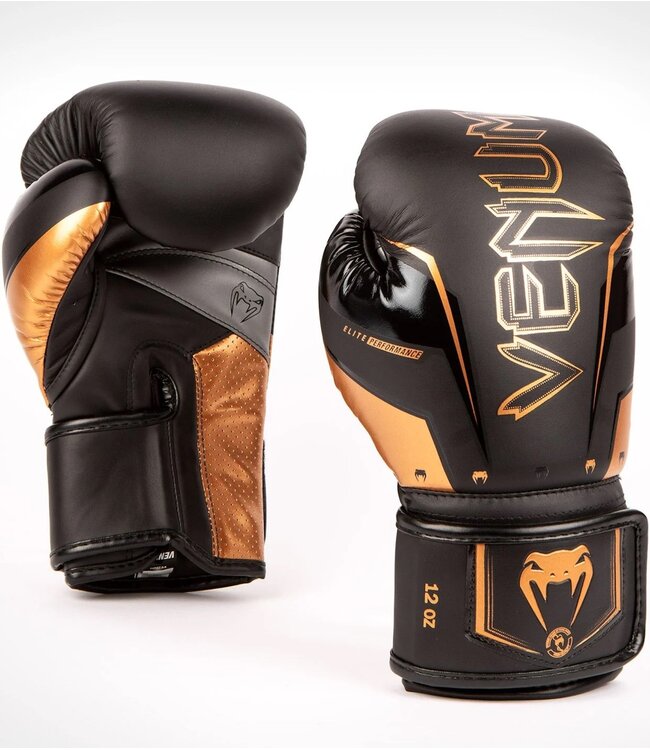 Venum Elite Evo Boxhandschuhe Schwarz Bronze