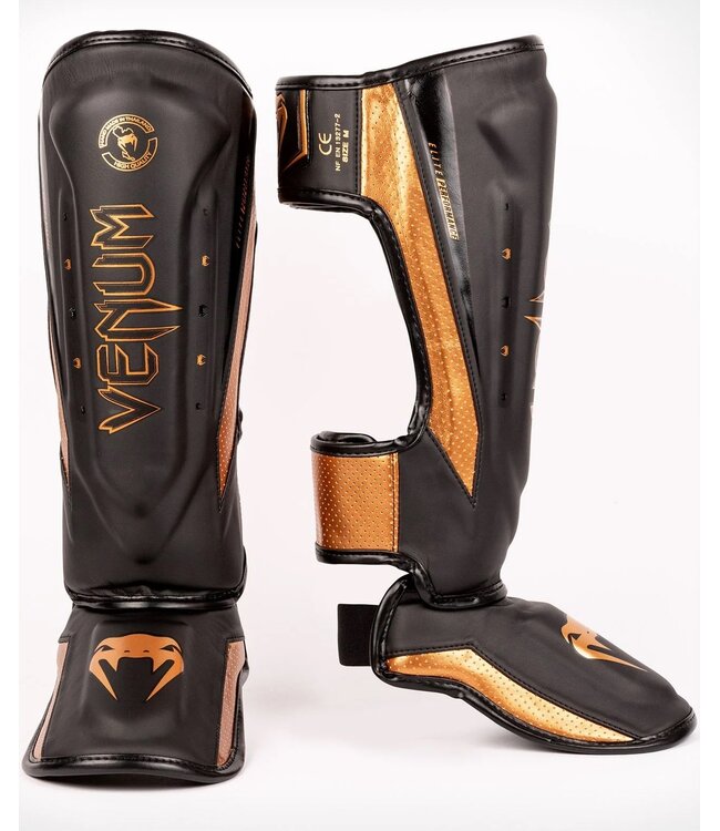 Venum Venum Elite Evo Kickboks Scheenbeschermers Zwart Brons