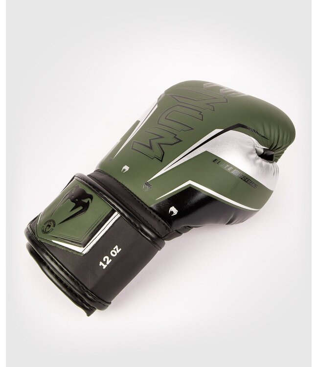 Venum Elite Evo Bokshandschoenen Kaki Zilver