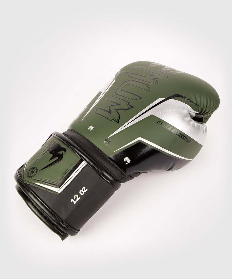 Venum Venum Elite Evo Kickboxing Boxhandschuhe Khaki Silber