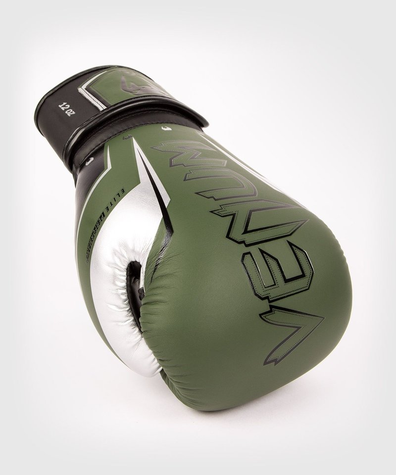 Venum Venum Elite Evo Kickboxing Boxhandschuhe Khaki Silber