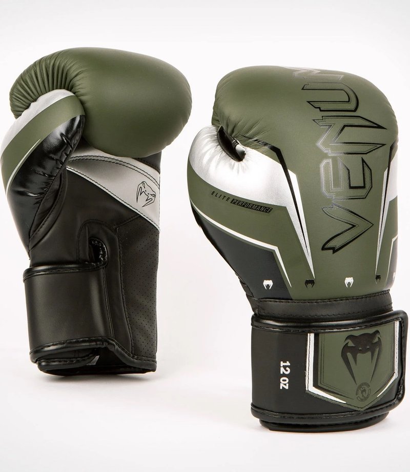 Venum Venum Elite Evo Kickboxing Gloves Khaki Silver