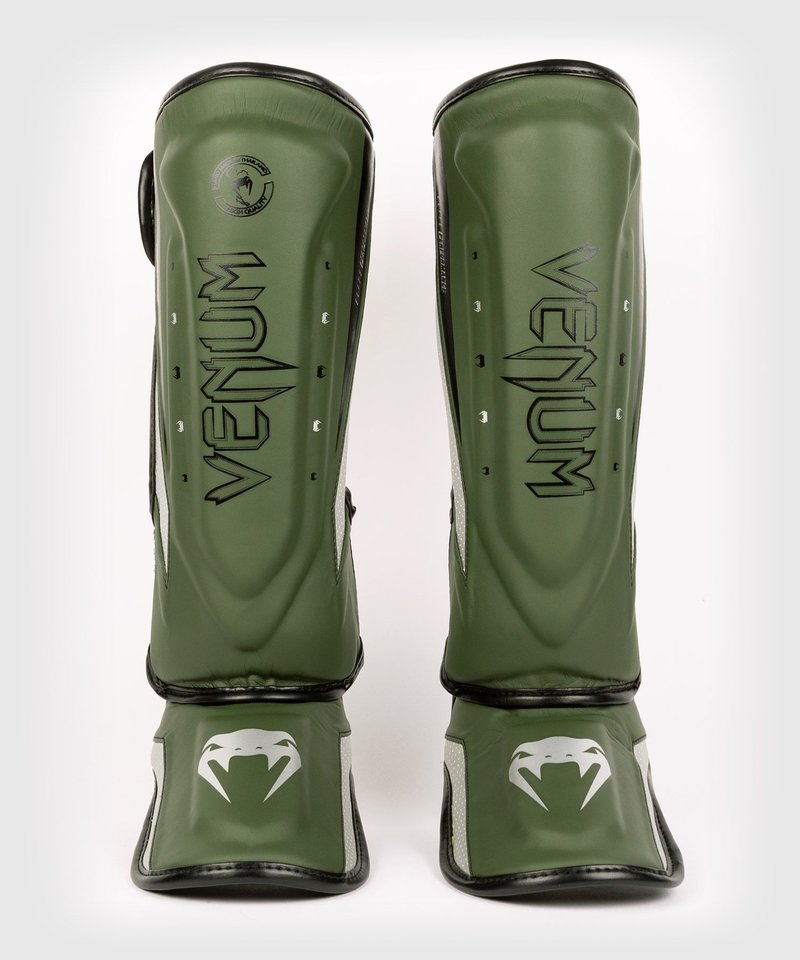 Venum Venum Elite Evo Kickboxing Schienbeinschützer Khaki Silber