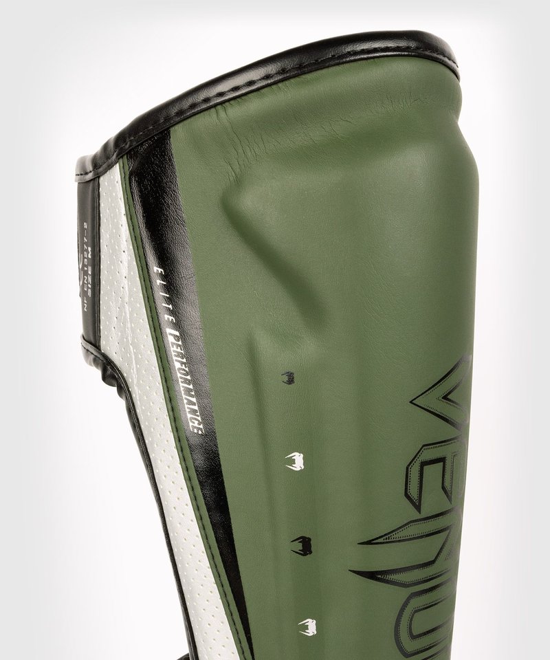 Venum Venum Elite Evo Kickboks Scheenbeschermers Kaki Zilver