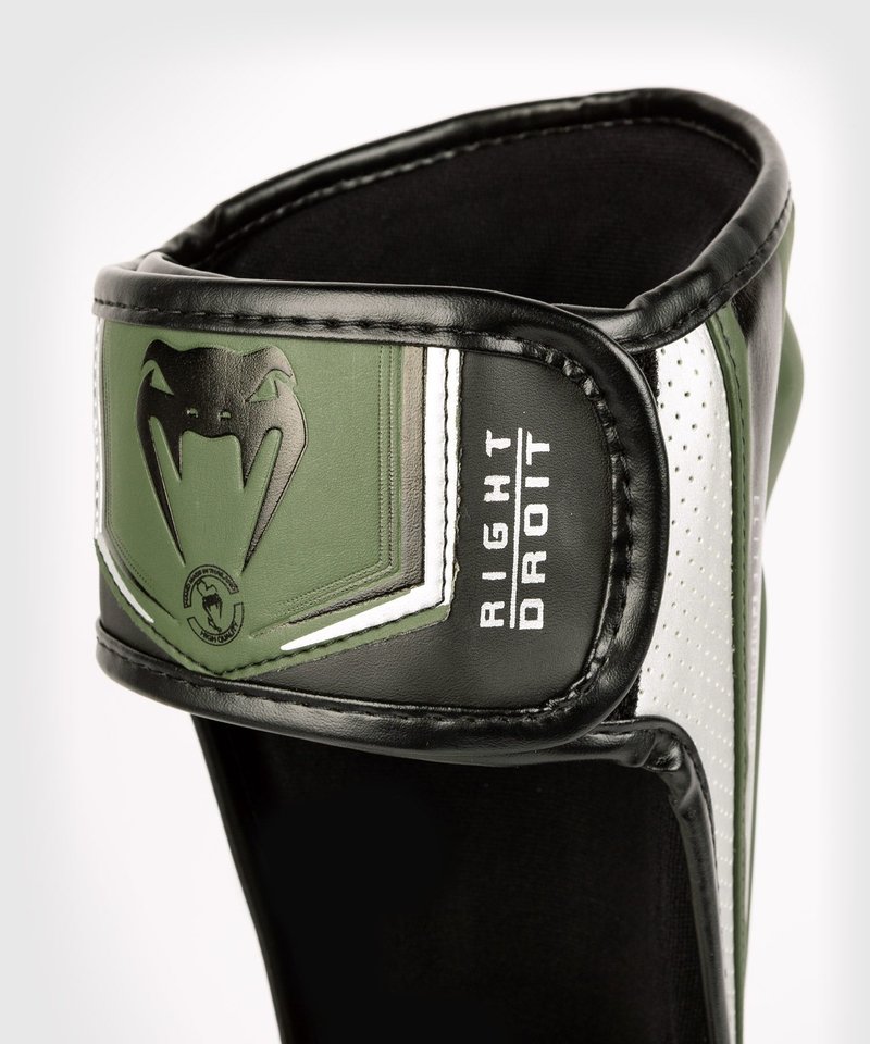 Venum Venum Elite Evo Kickboks Scheenbeschermers Kaki Zilver