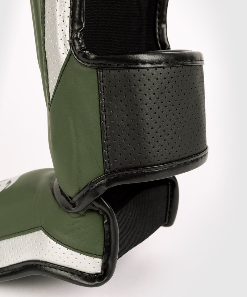 Venum Venum Elite Evo Kickboxing Shinguards Khaki Silver