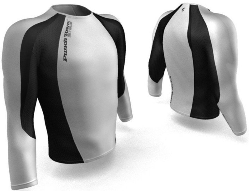 Punch Town PunchTown Rash Guard Classic Lange Mouwen Wit Zwart